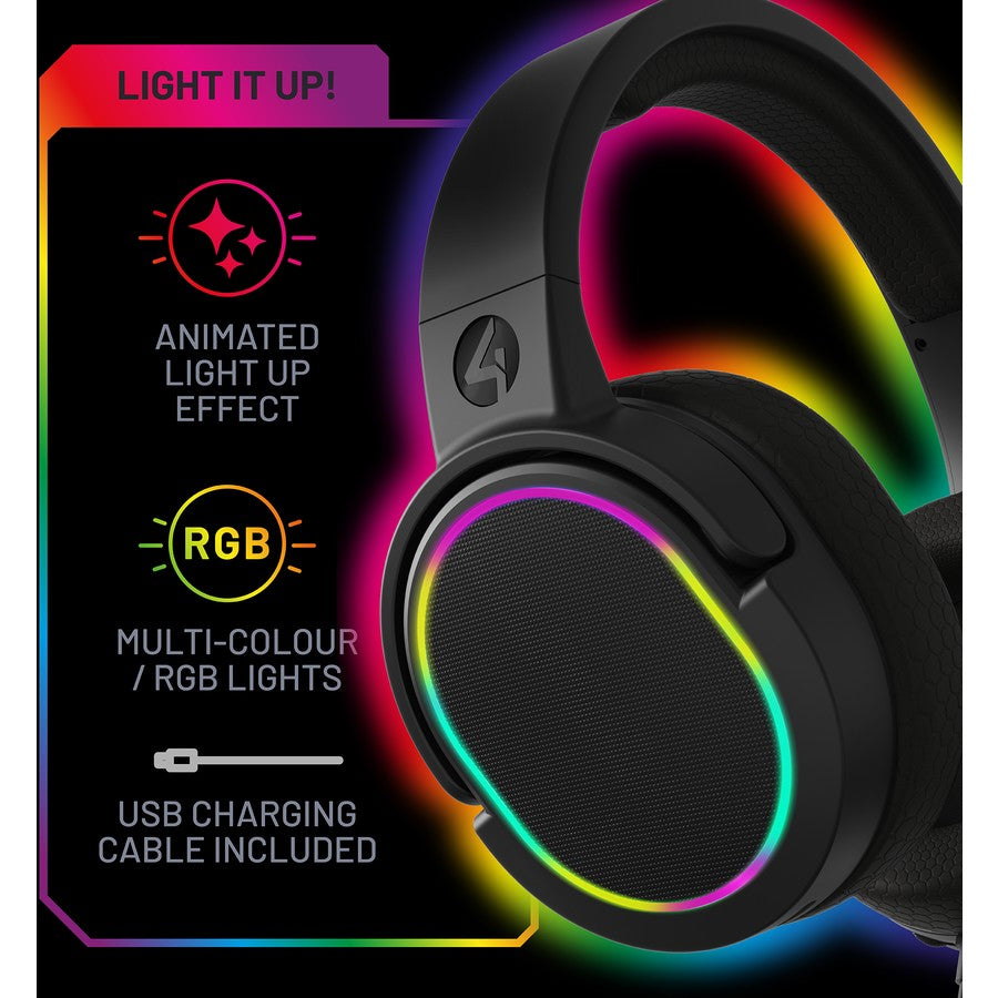 4Gamers Panther RGB LED Light Up Gaming Headset