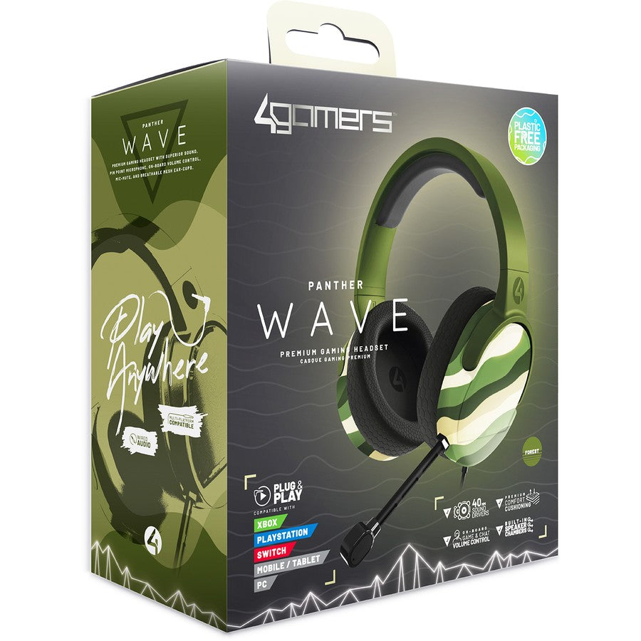 4Gamers Panther Wave Premium Gaming Headset - Forest