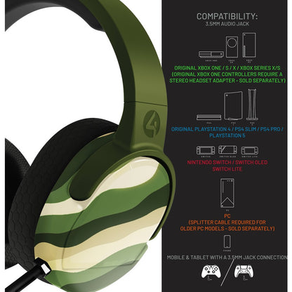 4Gamers Panther Wave Premium Gaming Headset - Forest