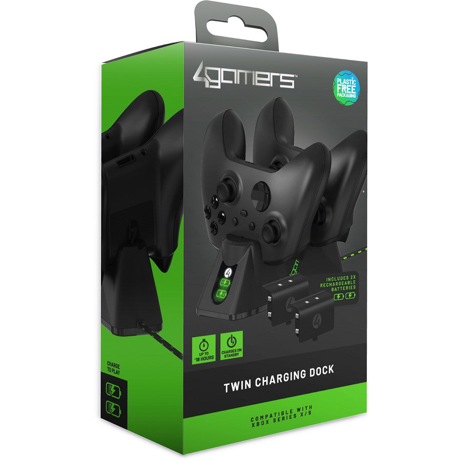 4Gamers Xbox Series XS Wireless Controller Twin Charging Dock - Black