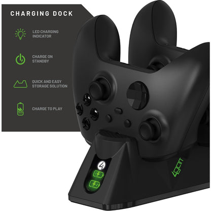 4Gamers Xbox Series XS Wireless Controller Twin Charging Dock - Black