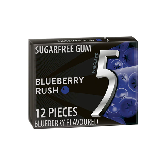 5 Gum Blueberry Sugar Free Chewing Gum 12 Piece | 32g x 2 Pack