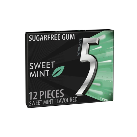 5 Gum Sweet Mint Sugar Free Chewing Gum 12 Piece | 32g x 2 Pack