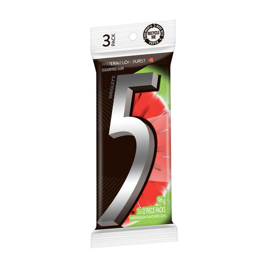 5 Gum Watermelon Burst Sugar Free Chewing Gum | 96g