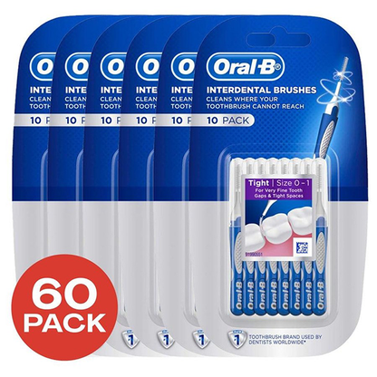 60 Pack Oral-B Interdental Brushes Size 0-1 Tight (6 x 10 Pack)