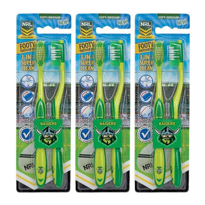 6pc NRL Canberra Raiders Soft/Medium Toothbrush Kids/Adults Oral Care 6y+