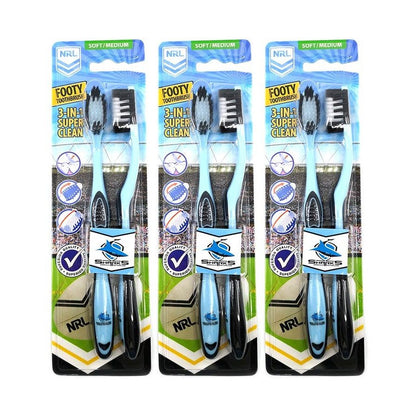 6pc NRL Cronulla Sharks Soft/Medium Toothbrush Kids/Adults Oral Care 6y+