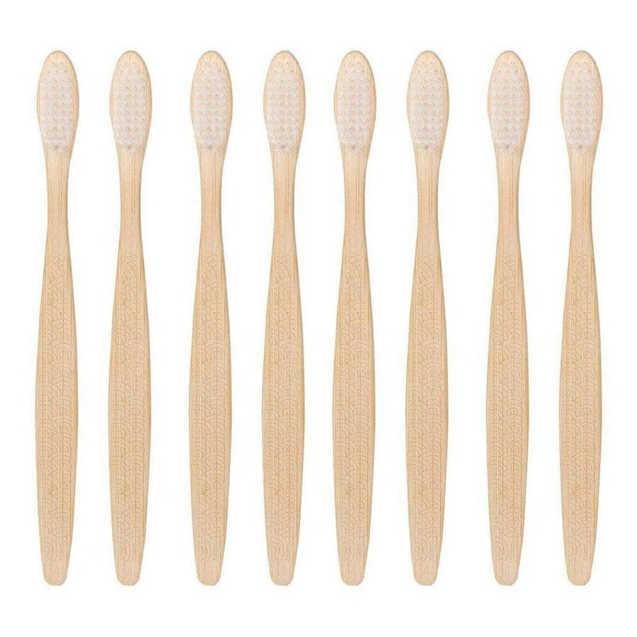 8x Eco Basic Natural Bamboo Toothbrush Adult Oral Dental Care Teeth Cleaner Soft