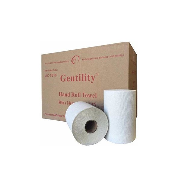 A&C Gentility Paper Hand Towels Roll 180mmx80m 1ply 16 Rolls Embossed AC-8018