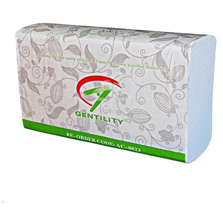 A&C Gentility Slimline Hand Paper Towels TAD 23x23cm 1ply 200 Sheets x 20 Packs Carton AC-0023