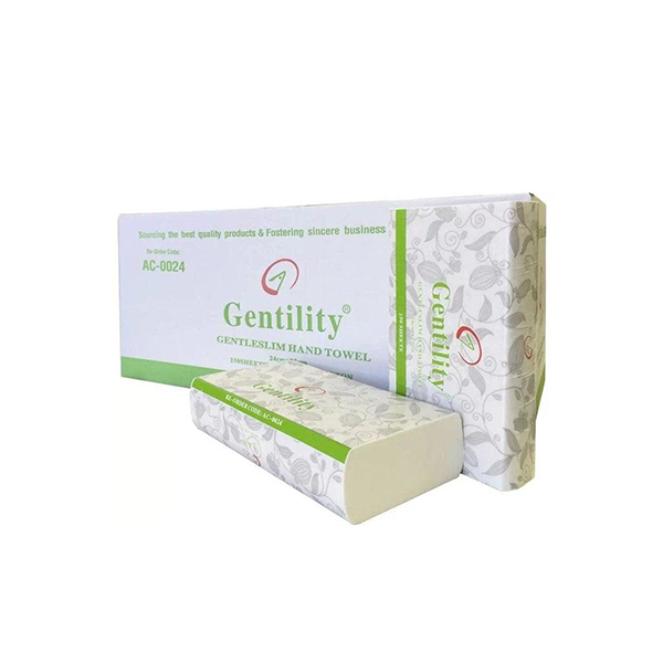 A&C Gentility Ultraslim Hand Paper Towels TAD 23x24cm 1ply 150 Sheets x 16 Packs/Carton AC-0024