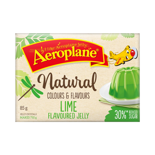 Aeroplane Lime Jelly Crystals 30% Reduced Sugar | 85g x 2 Pack