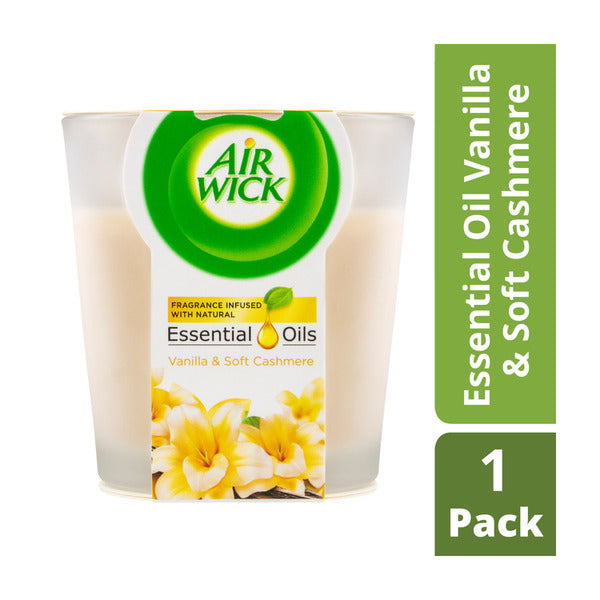 Air Wick Essential Oils Candle Vanilla & Soft Cashmere | 1 pack