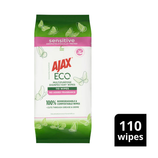 Ajax Wipes Eco Fragrance Free | 110 pack