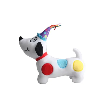 All Day Birthday Spotty Dog Dog Toy White