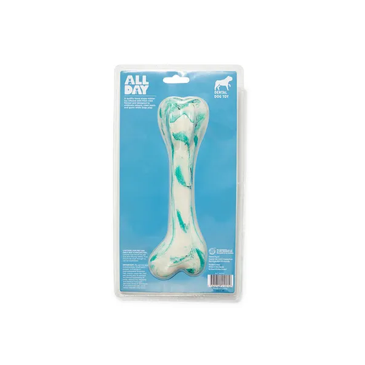 All Day Dental Mint Bone Dog Toy