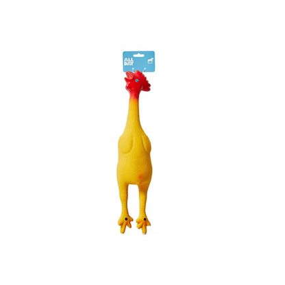 All Day Dog Toy Latex Yellow Chicken L