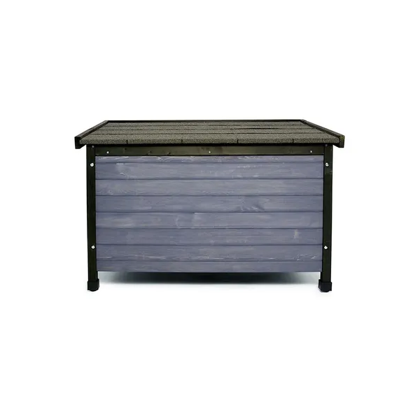 All Day Flat Roof Timber Dog Kennel Grey Small