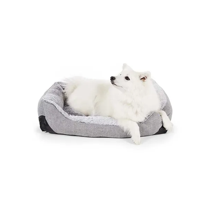 All Day Modern Luxe 2.0 Herringbone Dog Basket Grey