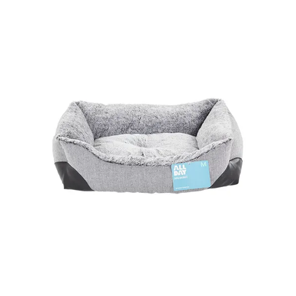 All Day Modern Luxe 2.0 Herringbone Dog Basket Grey