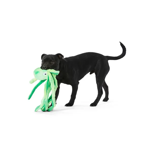 All Day Plush Octopus Dog Toy Green L