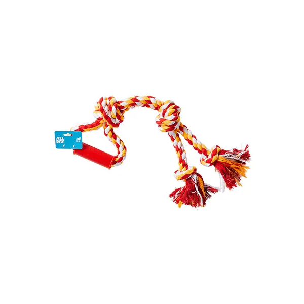 All Day Rope Handle 3Knot Dog Toy Assorted 56cm