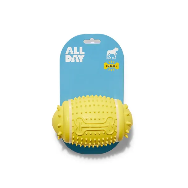All Day Rubber Spiny Football With Squeaker Dog Toy