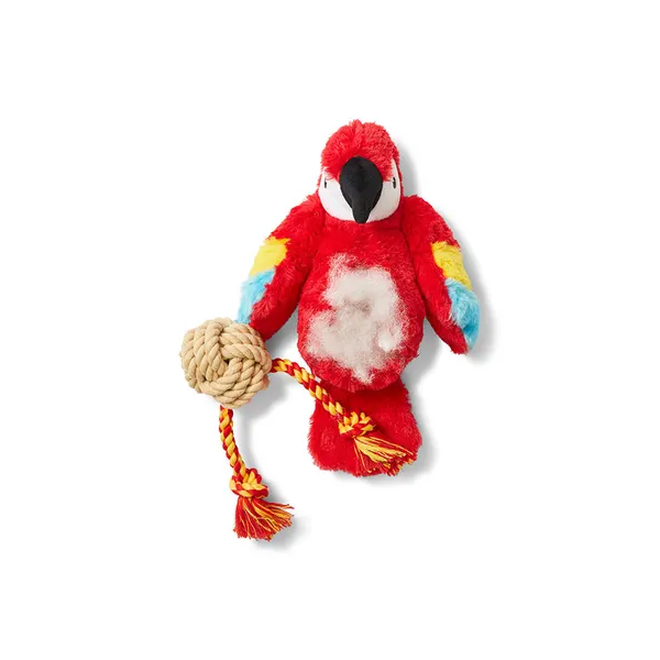 All Day Surprise Parrot With Rope Belly & Legs Dog Toy