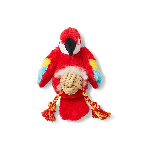 All Day Surprise Parrot With Rope Belly & Legs Dog Toy