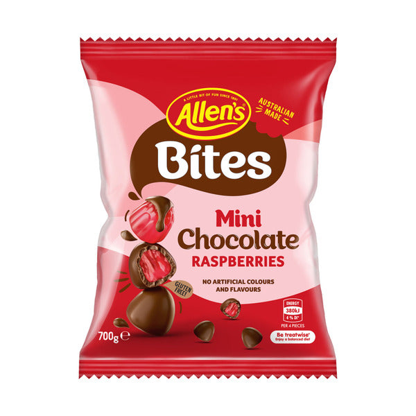 Allen's Lollies Milk Choc Gluten Free Raspberries | 140g – Shop & Dispatch