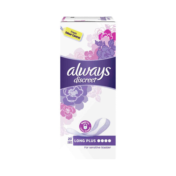 Always Discreet Liners Long Plus For Bladder Leaks | 20 pack