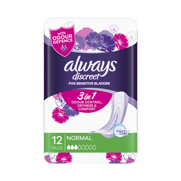 Always Discreet Normal Incontinence Pads | 12 pack