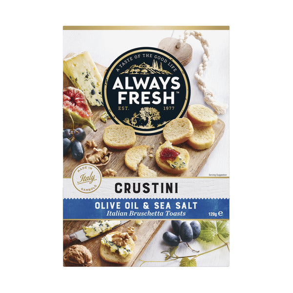 Always Fresh Olive Oil & Sea Salt Crustini Bruschetta Toasts | 120g