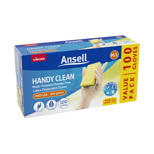 Ansell Disposable Handy Gloves Latex | 100 pack