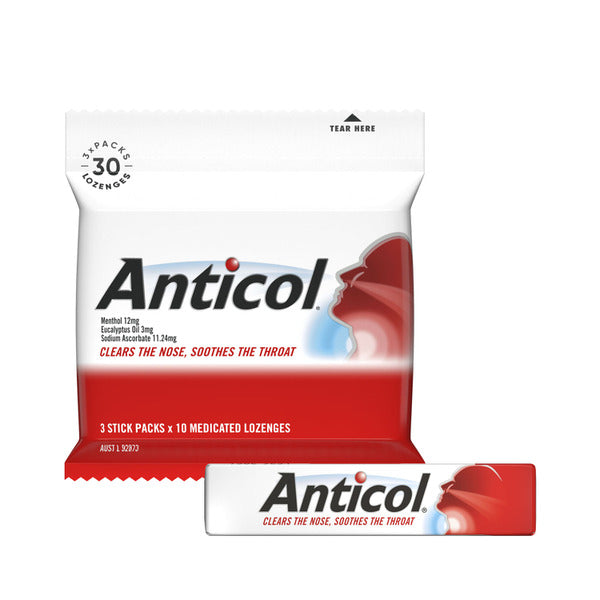 Anticol Medicated Throat Lozenges Original Menthol | 3 pack