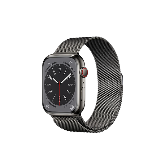Apple Watch Series 8 45mm Graphite Stainless Steel Case GPS + Cellular Milanese Loop