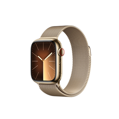 Apple Watch Series 9 41mm Gold Stainless Steel Case GPS + Cellular Milanese Loop