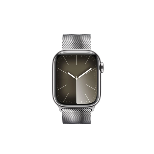 Apple Watch Series 9 41mm Silver Stainless Steel Case GPS + Cellular Milanese Loop