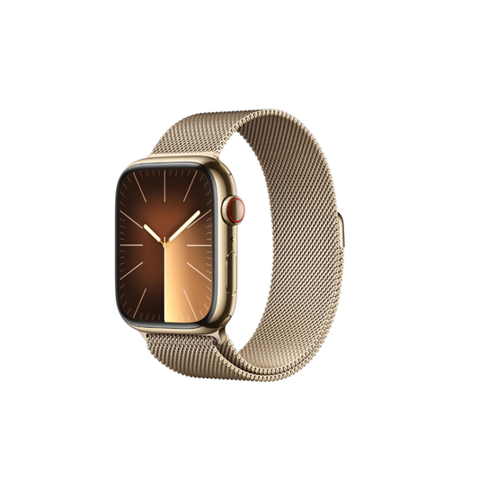 Apple Watch Series 9 45mm Gold Stainless Steel Case GPS + Cellular Milanese Loop
