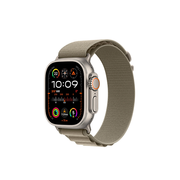 Apple Watch Ultra 2 49mm Titanium Case GPS + Cellular Alpine Loop (Olive)[Small]