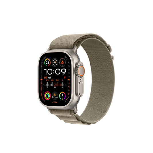 Apple Watch Ultra 2 49mm Titanium Case GPS + Cellular Alpine Loop (Olive)[Large]