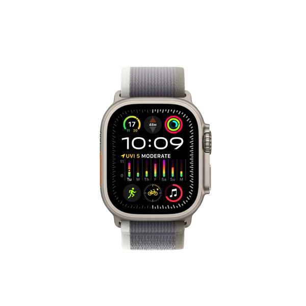 Apple Watch Ultra 2 49mm Titanium Case GPS + Cellular Trail Loop (Green/Grey)[S/M]