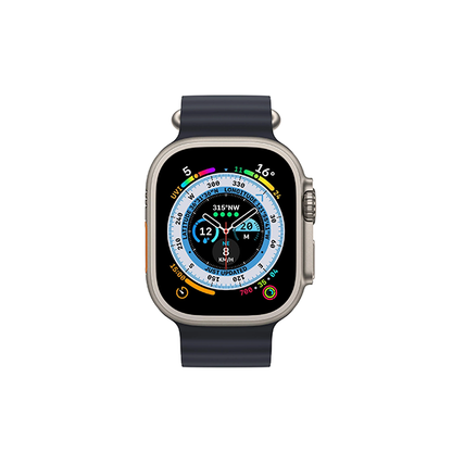 Apple Watch Ultra 49mm Titanium Case GPS + Cellular Ocean Band [^Renewed]