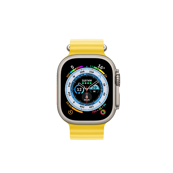 Apple Watch Ultra 49mm Titanium Case GPS + Cellular Ocean Band (Yellow)