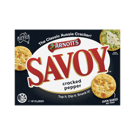 Arnott's Cracked Pepper Savoy Crackers | 225g