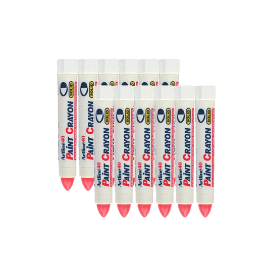 Artline 40 Permanent Paint Crayon Solid Red Box 12