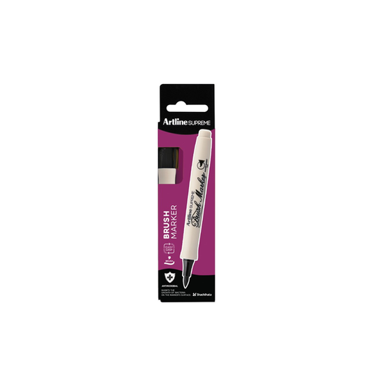 Artline Supreme Brush Marker Antimicrobial - Black