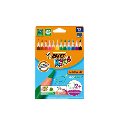 BIC Kids Evolution Triangle Coloured Pencils 12 Pack