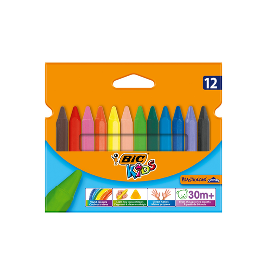 BIC Kids Plastidecor Crayons 12 Pack