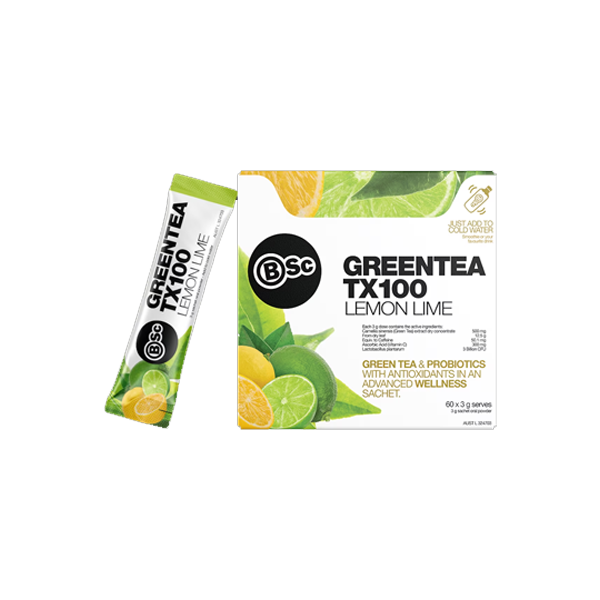 BSc Body Science Green Tea TX100 Lemon Lime 60 x 3g